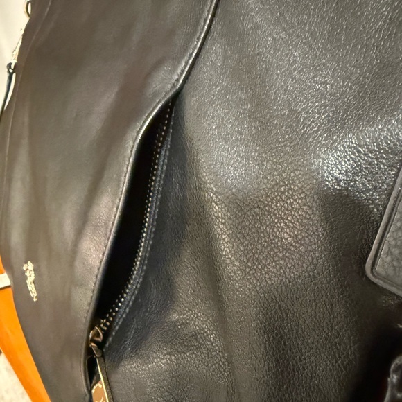 Coach Black Leather Shoulder Bag with Gold Accents - Picture 3 of 5